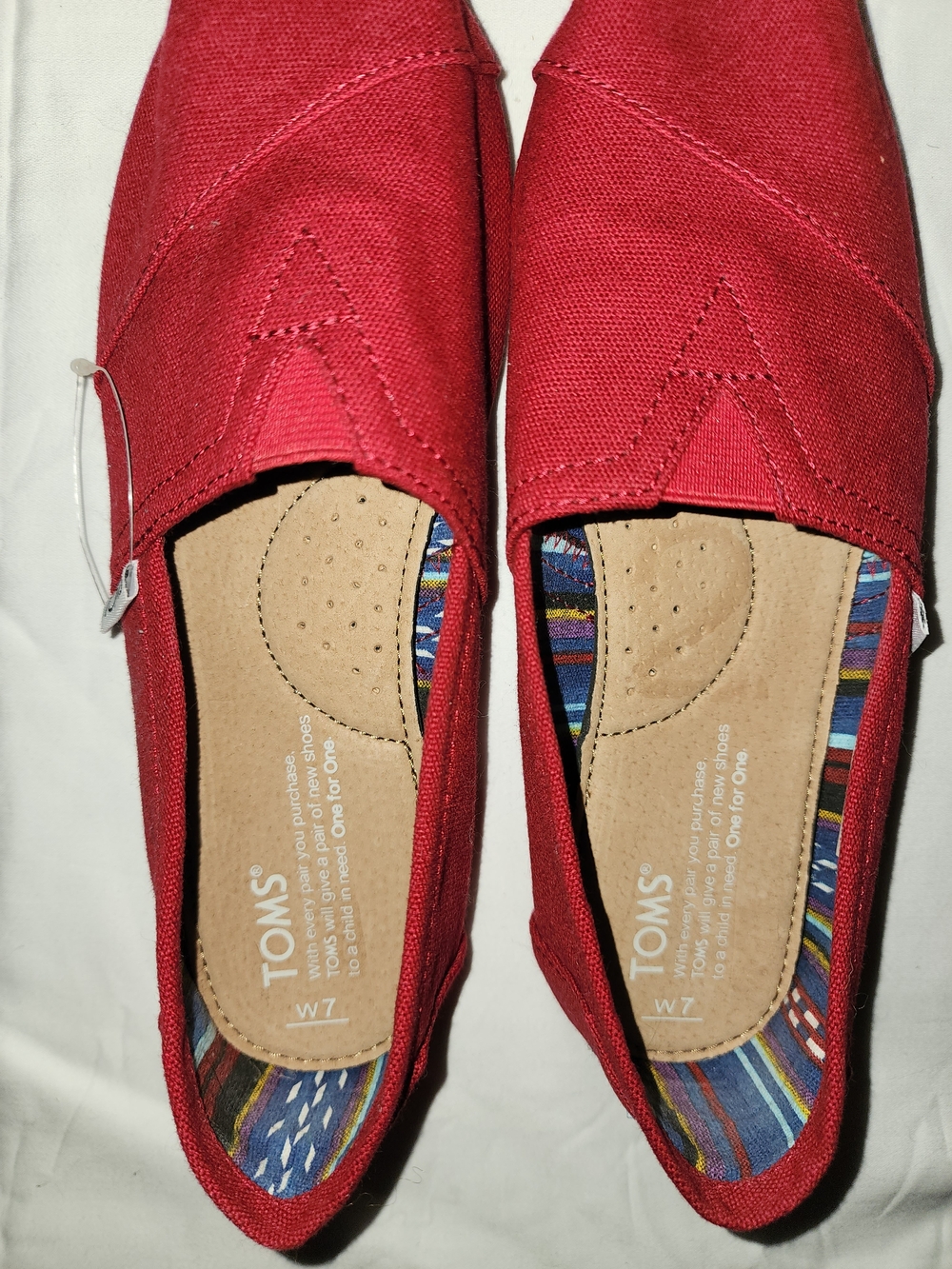 Toms Women's Classic Alpargata Slip-Ons in Red - NWOT - Size 7